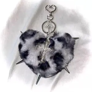 DIY Plush keychains, cross，heart-shaped charms, and cute, high-quality plush toys