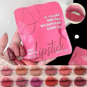 Mini Capsule Lipstick Balm, 10pcs/set Matte Lip Gloss, Easy Coloring Lip Sticks, Suitable for All Occasions Lip Makeup, Girls and Women Makeup Accessories