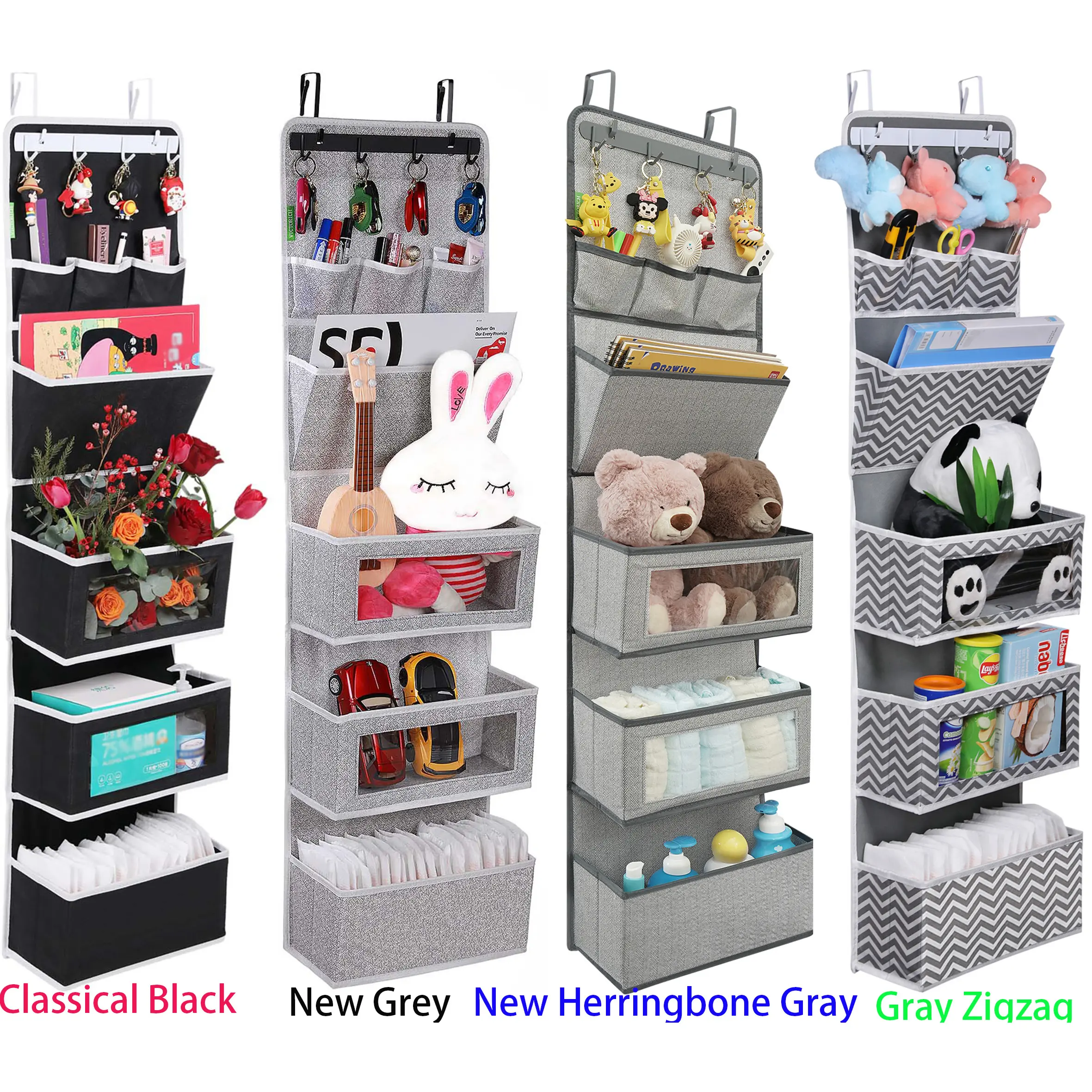 VICTORICH All-IN-ONE Over the Door Organizer with Door Rack, Large Clear Windows, Wall File Organizer, Hanging Organizer in Various Colors
