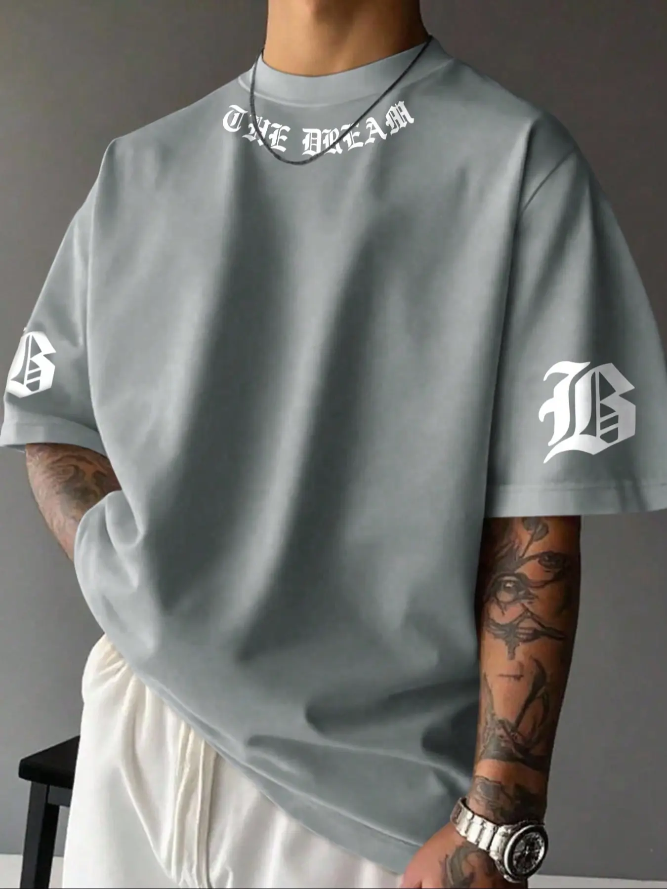 Men's Letter Print Round Neck Crewneck Fitted T-Shirt, Comfortable Soft Casual Streetwear Short Sleeve Top, Fashionable Daily Wear Men's Clothing, Casual Print Tee