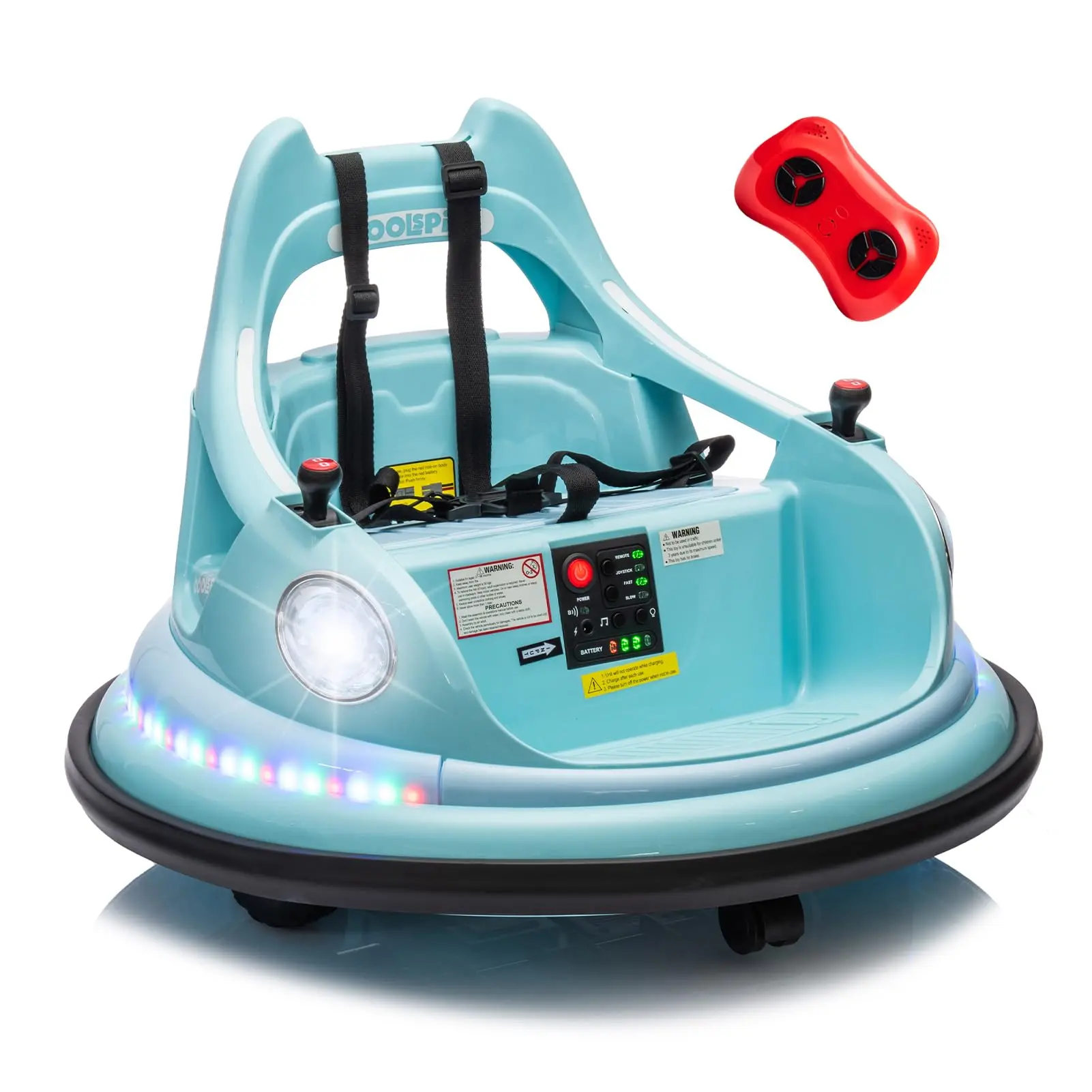 12V ride on bumper car for kids,Christmas gifts, Children's Christmas gifts, toy gifts,the child's first giftelectric car for kids,1.5-5 Years Old,W/Remote Control. Dual Go with Safety Harness
