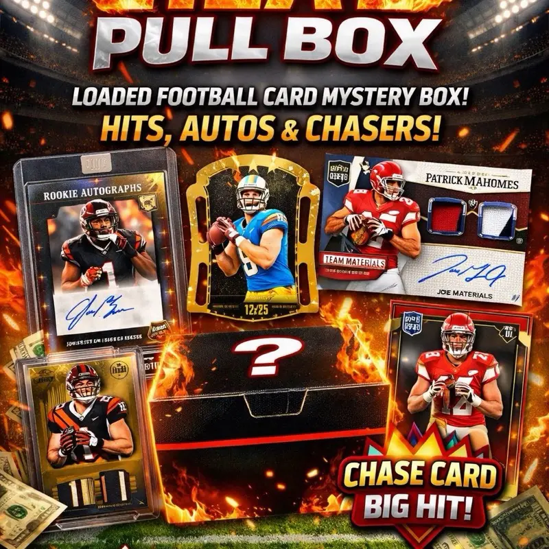 Triad 1st Down Sports Collectible & Trading Card Accessory Storage Box for Football, Chase Cards, Heat-Theme Random Mix Collections, Sport Cards, Collectible Trading Cards