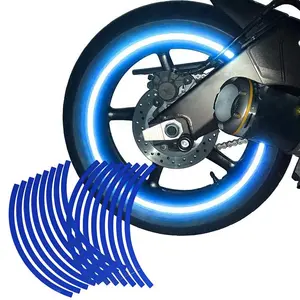 Motorcycle Wheel Rim Reflective Sticker, Motorcycle Wheel Decal, Universal Automotive Vehicle Car Exterior Decoration Accessories for 17-18 Inch Motorcycle