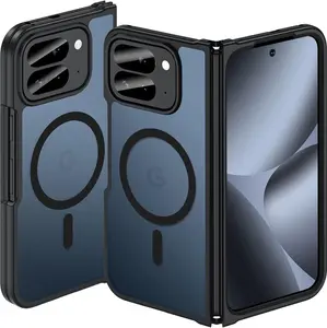 for Google Pixel 10-Pro-Fold Magnetic Case: Translucent Matte Textured Military Grade Drop Protection Cell Phone Cover - Slim Rugged Durable Shockproof Protective Bumper Cases