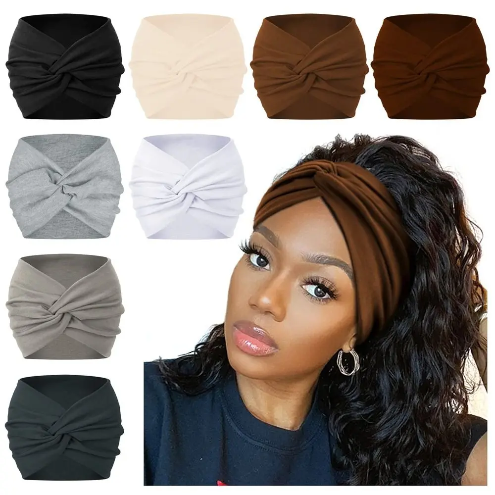 Women's 4-Pcs/Pack Random Hair Accessories - Twisted Extra Large Thick Wide Turban Headbands, Workout Head Wraps, Headbands & Accessories for Women, Headbands For Women