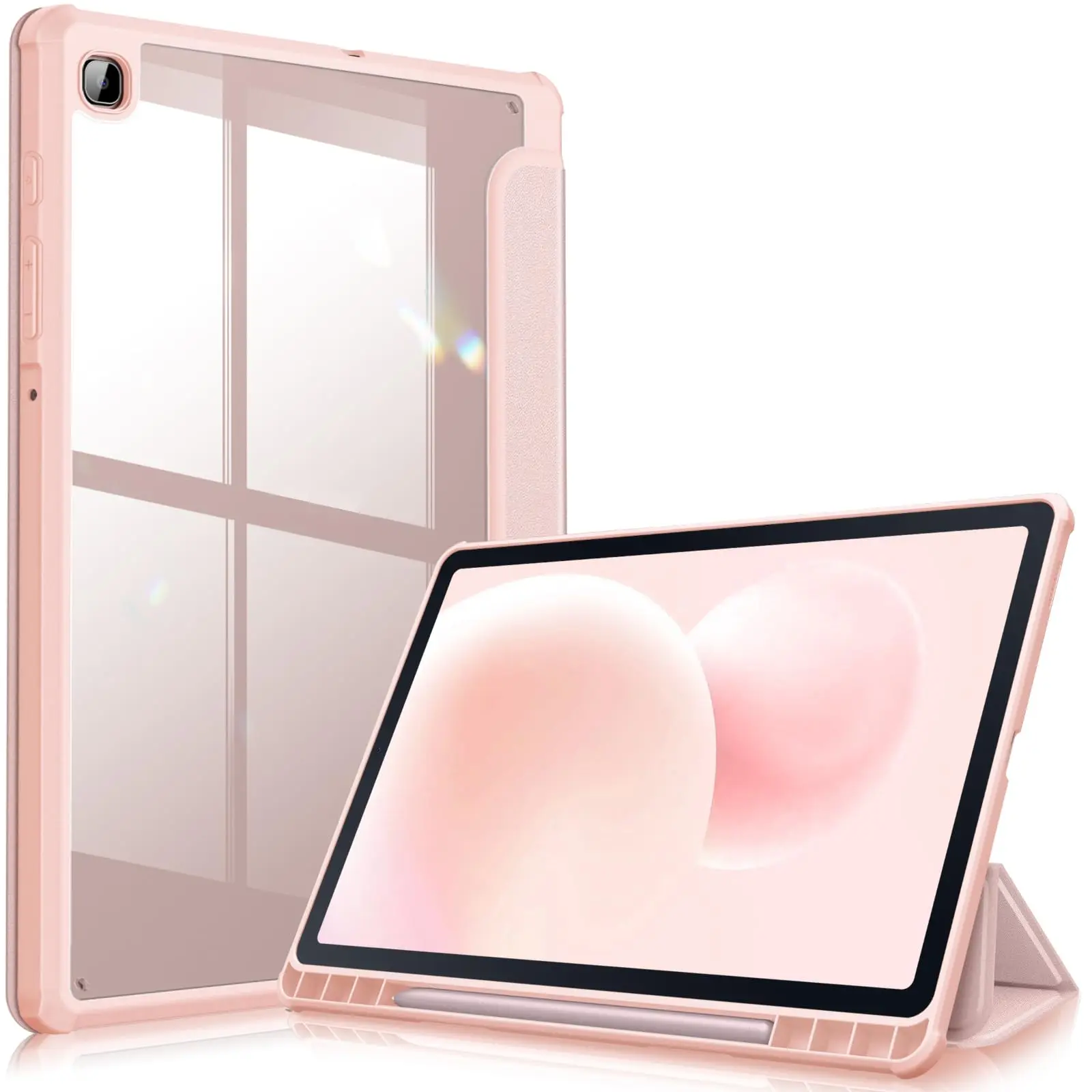 Fintie Hybrid Slim Case for Galaxy Tab S6 Lite 10.4-Inch with S Pen Holder, Crystal Clear Back Shell, Auto-Wake/Sleep, Durable Tablet Protective Cover
