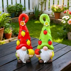 Spring Summer Garden Gnome Figurine, 11.4 Inch Ceramic Lawn Statue, Durable Material, Perfect for Garden Courtyard Decor, Unique Gift Idea