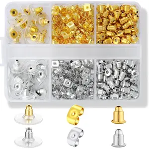 Metal Earring Backs - 170 count, 6 Styles -  Shape Safety Earring Backs Replacements for Studs, Hoops