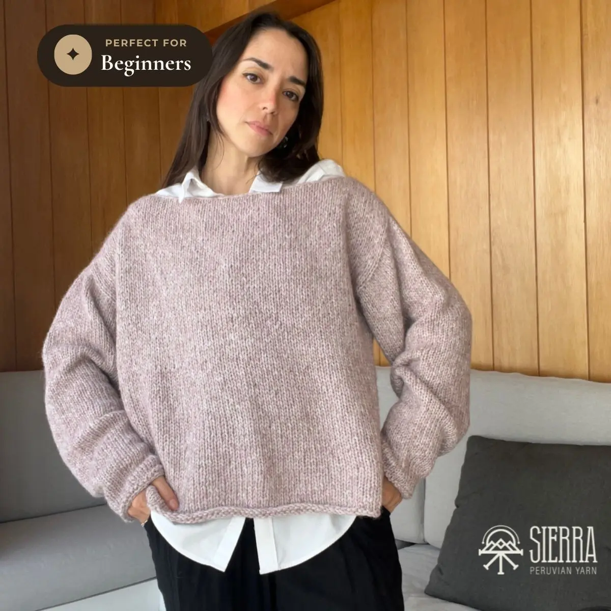 Sweet Rose Sweater - Beginner Knitting Kit Sweet Rose Sweater - Beginner Knitting Kit