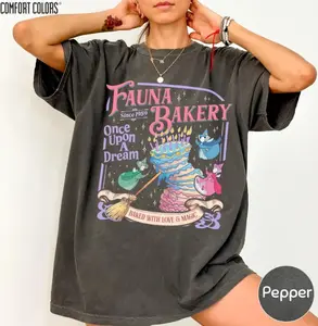Retro Sleeping Beauty Fauna Bakery Comfort Colors Shirt, Baked With Love And Magic Tee, Princess Gift