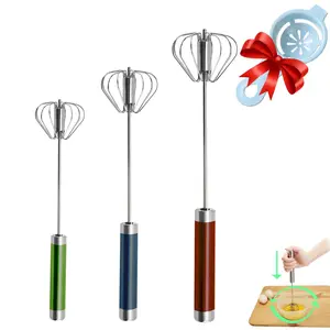 Whisk, Stainless Steel Egg Beater, Hand Push Rotary Whisks Mixer Stirrer for Making Cream, Whisking, Beating and Stirring (3 Color)