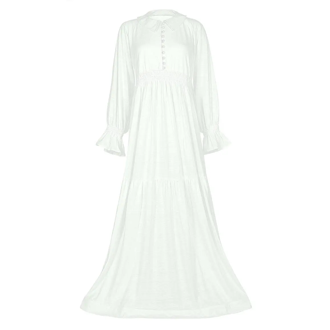 Women's Everydaywear White Cotton Jersey Abaya