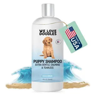We Love Doodles Puppy Shampoo Ocean Breeze 4-in-1 Formula, Tearless, Gentle for Sensitive Skin, Vet Approved, Natural Ingredients, 16 fl oz - Grooming Products