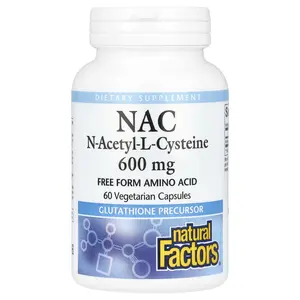 Natural Factors NAC, N-Acetyl-L-Cysteine, 600 mg, 60 Vegetarian Capsules
