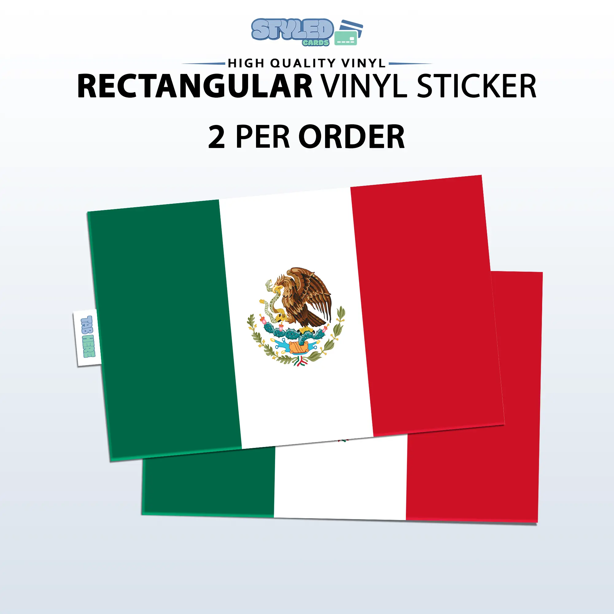 Mexican Flag rectangle vinyl sticker