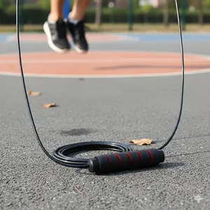 High-Speed Jump Rope with Ball Bearings: 6-Inch Memory Foam Grip, Smooth Rotation for Efficient Cardio, Adjustable Durable Rope for Fitness, Boxing & CrossFit Training, Workout Equipment, Exercise Equipment. Portable & Lightweight.