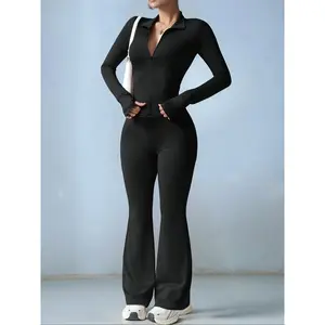 Women'S Slim Fit Workout Set, Long Sleeve Sports Jacket & High Waist Leggings, Comfortable Fashion Running Gym Clothes, 2 Piece, Yoga Tracksuit Set