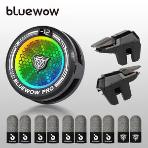 BlueWow X109 Cellphone Cooler - Magnetic & Clip-On Fan, RGB Lights, 3-Speed Smart TEC System, Smart Modes, USB Connectivity, Gaming Accessory for iPhone, Black Mobile Trigger with Purple Cooler Kit (CODM, PUBG Mobile),summervibes