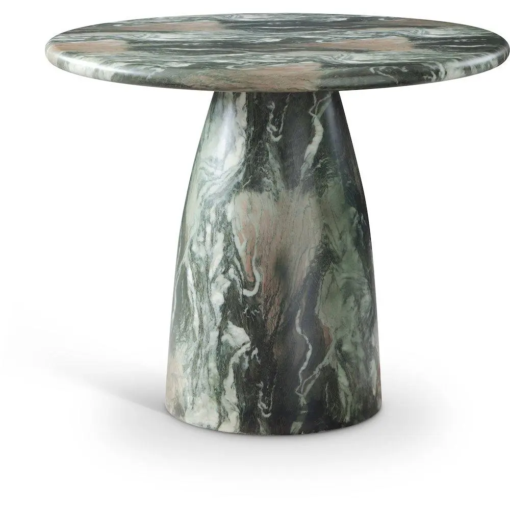 Cosenza Green 36 In Marble Concrete Dining Table, Indoor Furniture for Home Dining Rooms, Luxurious Look