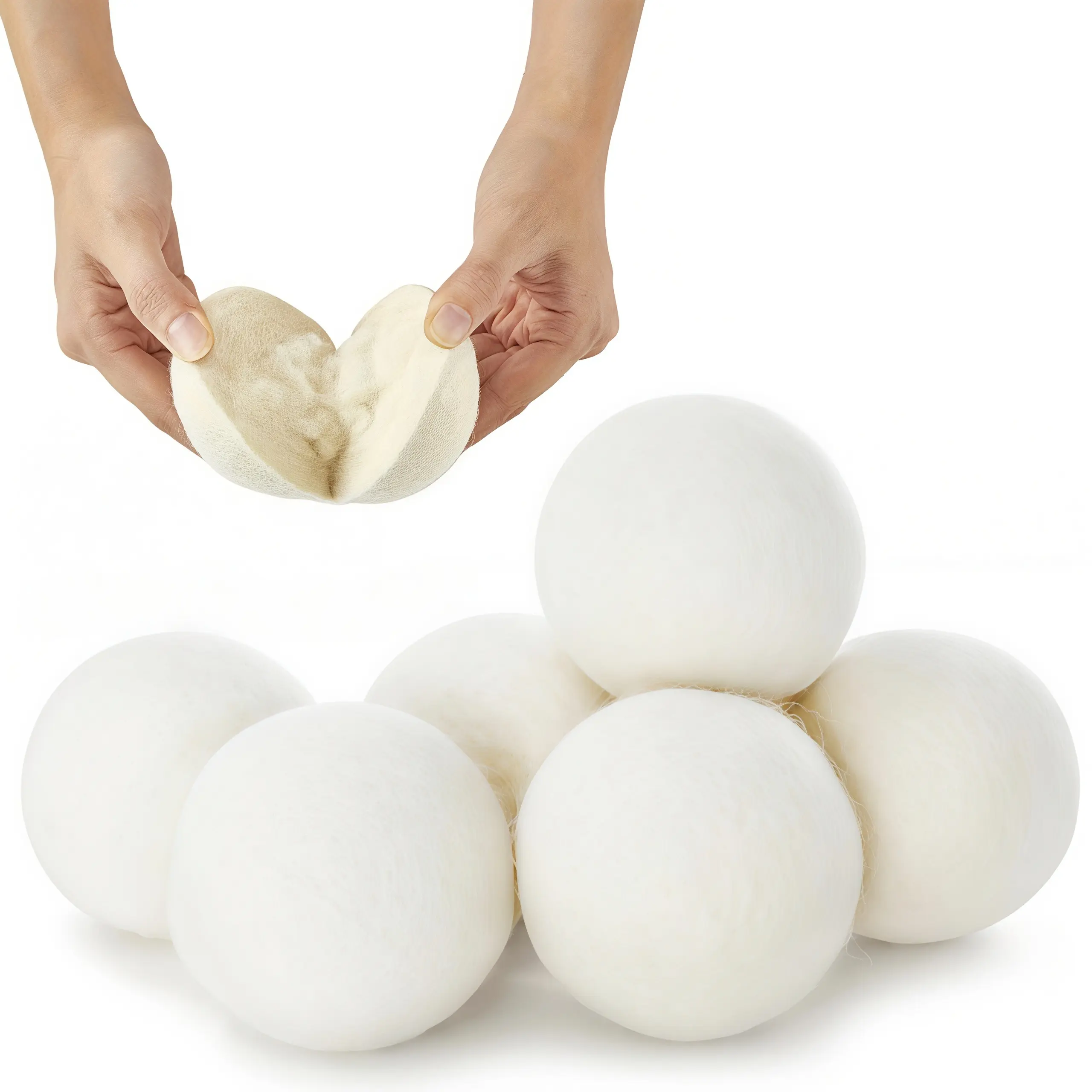LMMAKE 6PCS Wool Dryer Balls - 100% Handmade Premium New Zealand Wool, Natural Fabric Softener, Eco-Friendly, Hypoallergenic, Reduces Wrinkles & Saves Drying Time, No Chemicals or Additives