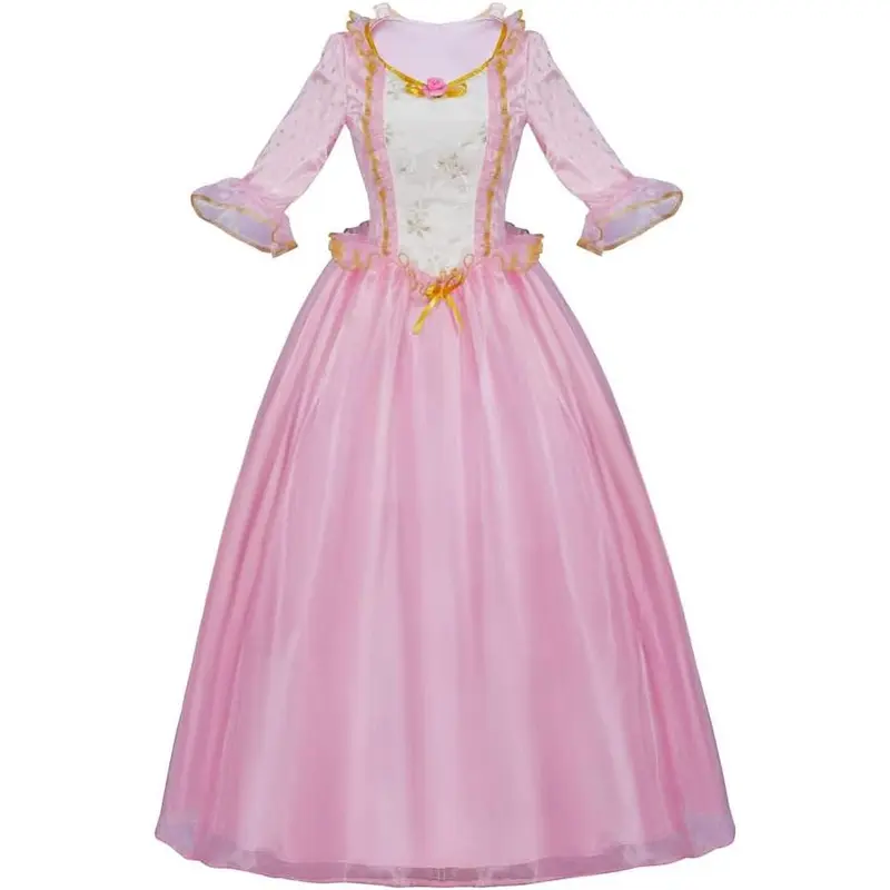 open lace back dress Zapaka Women Fuchsia Prom Dress Princess A-Line V-Neck Fuchsia Evening Party Dress with Slit, Fuchsia / US12 main image 1