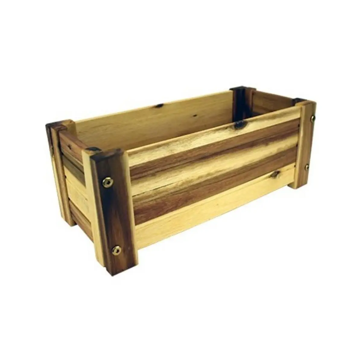 212 MAIN Rustic Wooden Rectangular Acacia Wood Planter - 16x7 in, 3.5 lbs Pre-Drained Flower Pot for Container Gardening, All Seasons Outdoor Landscape Boxes, Succulent Boxes (Home Improvement & Garden Supplies), Rustic Wooden Planter, Raised Planter Box