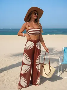 Women's Fashion Two-Piece Swimsuit Set, Stylish Beachwear Swimwear, Beachwear Fit, Comfortable & Trendy Bathing Suit for Women, Perfect for Pool & Beach, Striped Print Bikini