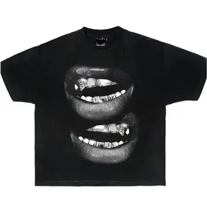 Grin Fang Mouth Garment-Dyed Boxy Shirt