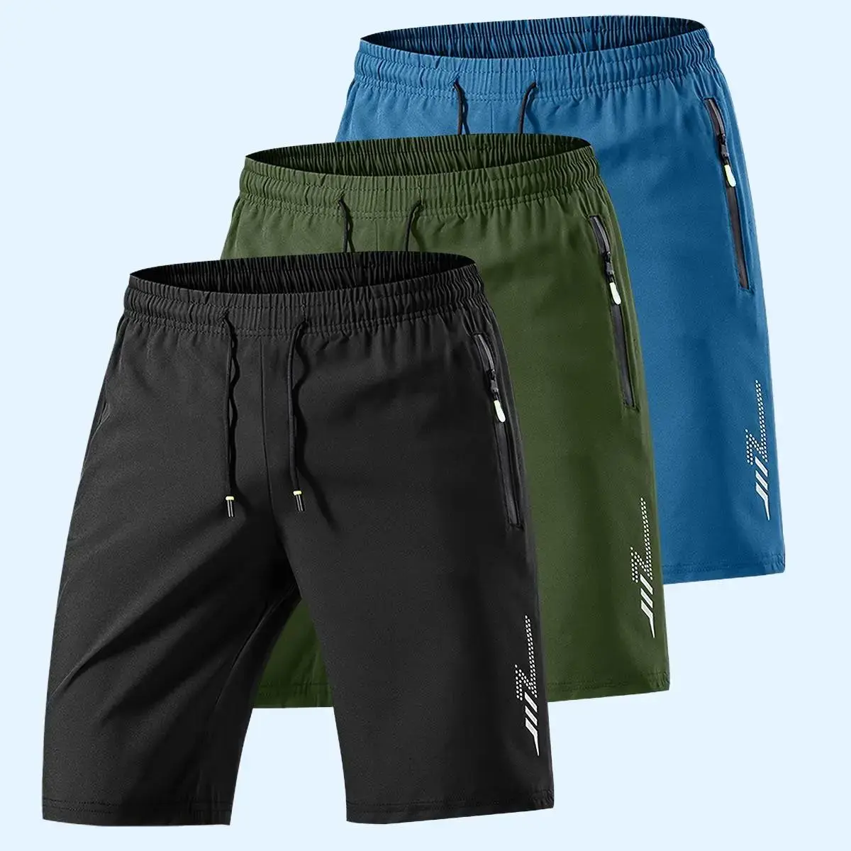 Black + Army Green + Lake Blue