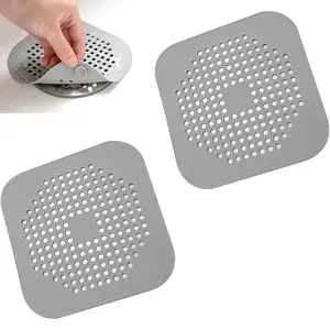 2 Piece 【Silicone Drain Protector Set】 Cover, Bathroom Accessories for Shower, Kitchen Sink, Bathtub, & Colors, Hair Stopper Filter
