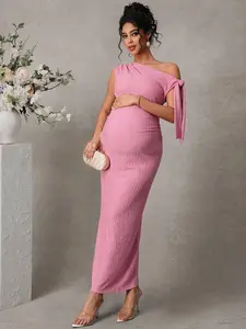 MISHELLA Elegant Maternity Dress Jacquard Texture Suitable For Valentine's Day Summer Spring