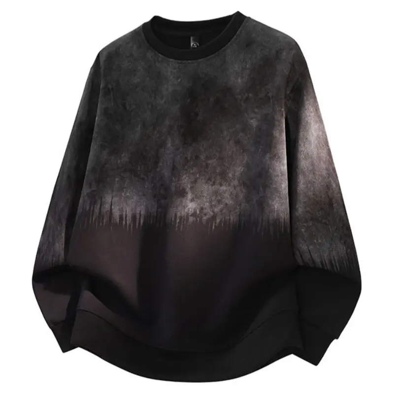 Men's Crewneck Sweatshirt - Autumn Winter Simple Casual Loose Versatile Trendy Long-Sleeved Pullover, Soft Ribbed Hem Bottoming Top (No-Hat Design), Crewneck Sweatshirts