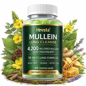 Mullein Lung Cleanse Capsules 4200mg – 15-in-1 Lung Support Supplement with Dried Mullein Leaf Equivalent, Non-GMO, Vegan, 60 Capsules