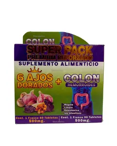 6 AJOS DORADOS + COLON HEMORROIDES 150 cápsulas Supplement Dietary Vitamin