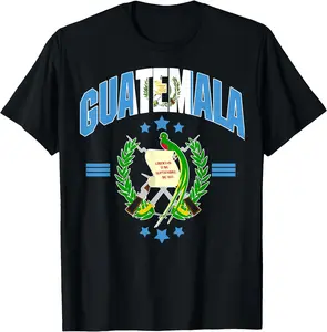 [100% Cotton]Love Guatemala With Guatemala Flag Quetzal Bird Emblem T-Shirt Graphic Tees