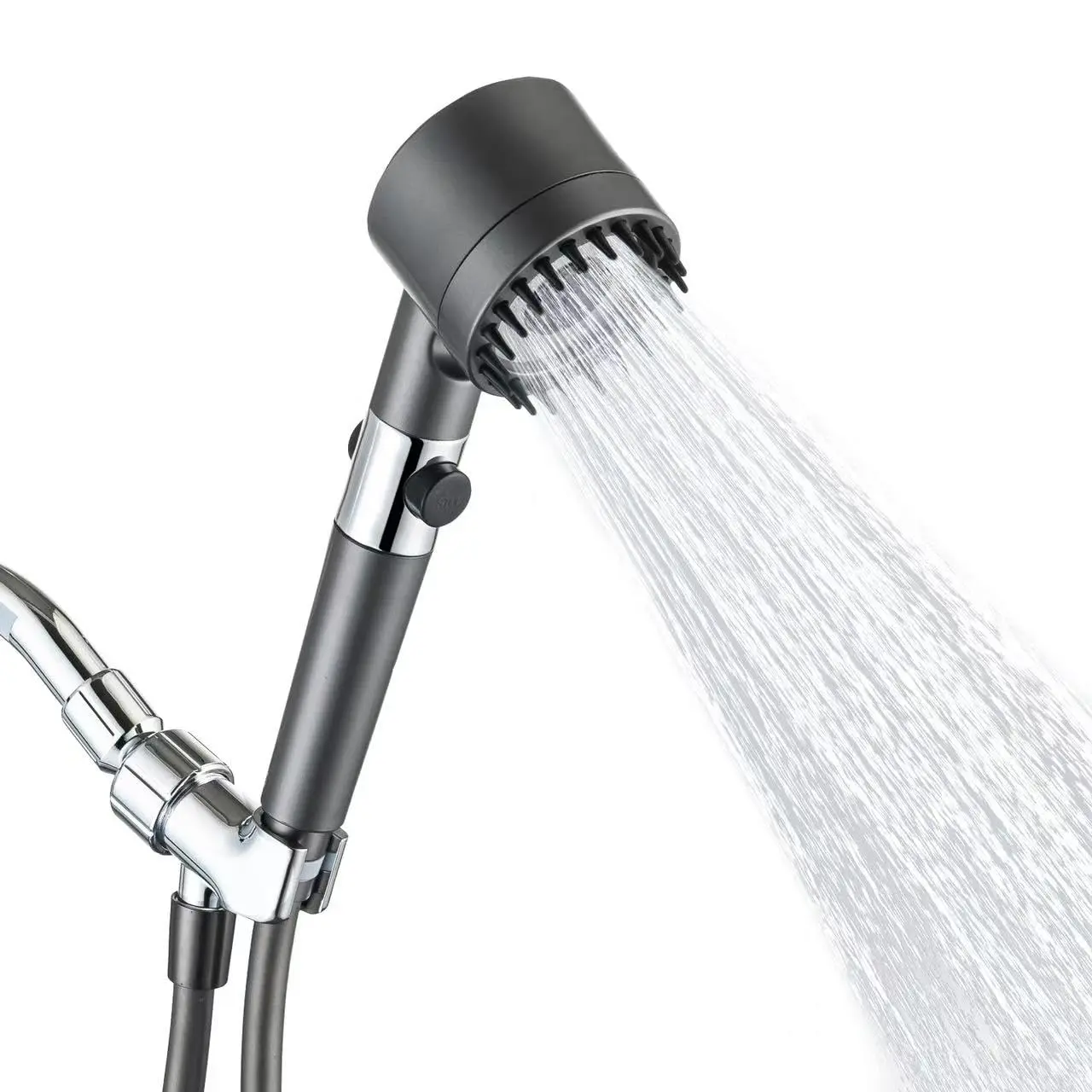 TioLooxy Upgraded Plastic Handheld Shower Combo for Hard Water, 4-Spray Modes Massage Set with 5 PP Cotton Pads, High Output Multi-Filter Showerheads & Handheld Showers