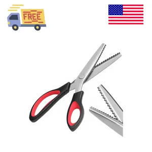 Pinking Shears, 9” Zig Zag Scissors for Fabric，Professional Handheld Dressmaking