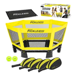 GoSports Pickle 360 Game Set for Kids and Adults - Pickleball Meets Roundnet - Outdoor Lawn, Beach, and Backyard Paddle Ball Game