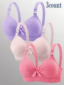 Women's Bra Set, Ultimate Comfort & Medium Support, Lightweight Breathable Fabric, Fashion Design, Patchwork, Buckle, Multiple Sizes Available, Personalized Fit, Lightweight Knit Bra, Lingerie, Underwear