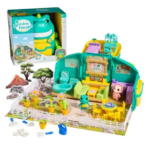 6 3/4" x 11 3/4" Dream House Dinosaur Backpack Multi-Scene Playset - 25 Pc.