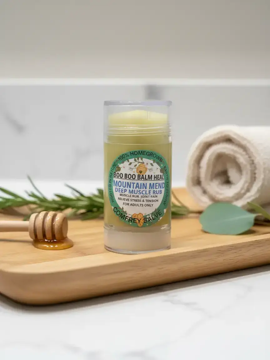 BOO BOO BALM HEAL MOUNTAIN MEND Pain Relief Balm, Honey-Infused Natural Therapeutic Treatment for Men's Personal Care & Wellness, Coconut