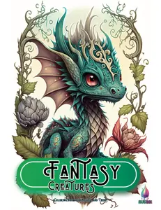 Fantasy Creatures Coloring Book: A Coloring Book for Teens and Adults featuring over 50 Adorable Creepy Monsters, Critters , Dragons,