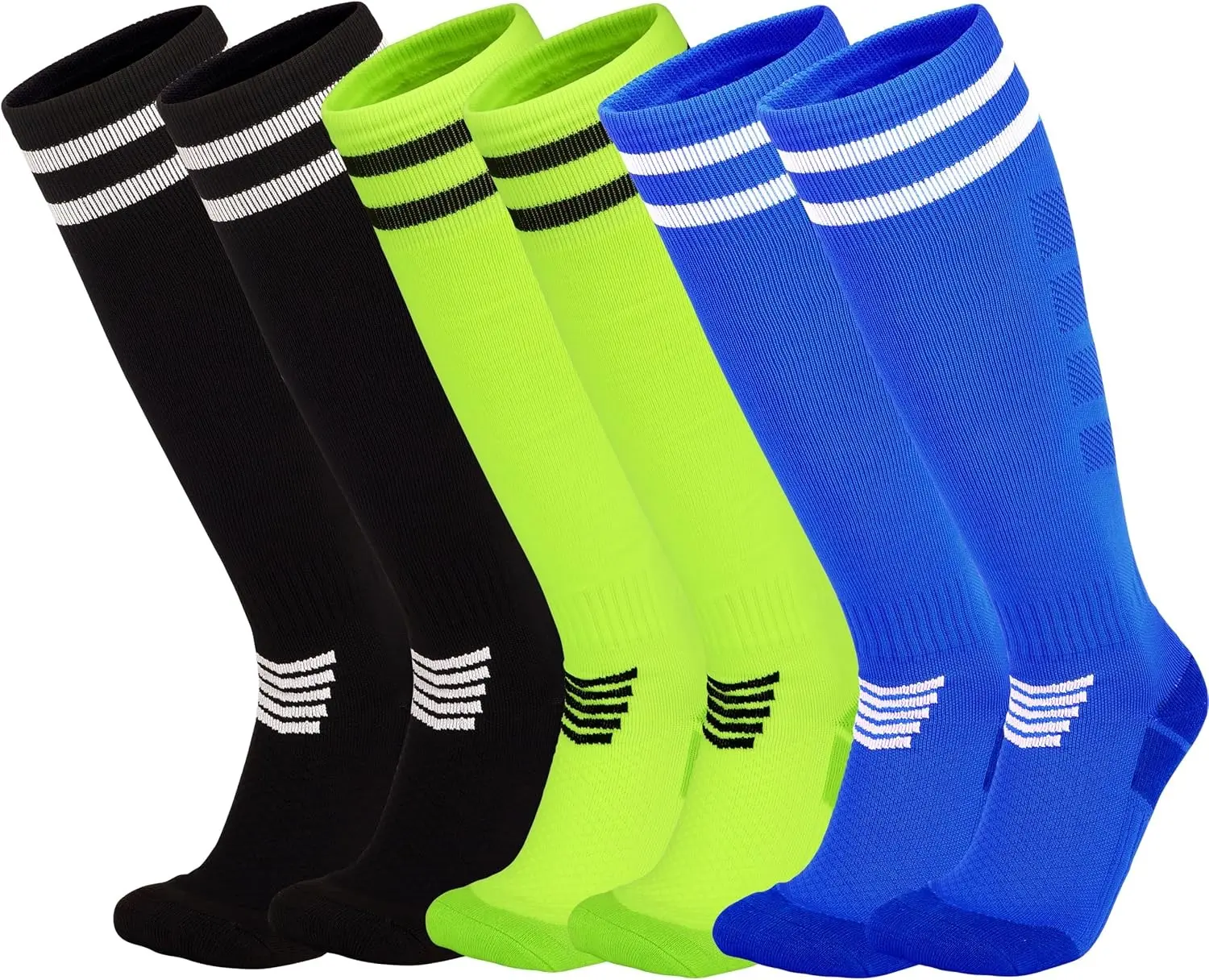 Kids Soccer Socks 3Pack Cushion Cotton Compression Socks Baseball Sock For Youth Toddler Boys Girl Men Knee High Sock