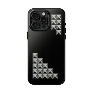 Midnight Studded Luxe Sleek Glamorous Punk Rock Goth Fashion Graphic Art Tough Case for iPhone 17 Pro Max 16 Air 15 Plus 14 13 12 11 Mini Sleek Punk Vibe Premium Drop Proof Armor Snap