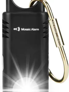 Mosaic Alarm 135dB Rechargeable Personal portable mini Safety Alert Alarm with Ultra-Bright Torchlight Non-Slip Grip Keychain Emergency SOS Siren for Women Students Night Runner Loud Sound Hiking Bear Alerts, bird repellent devices with Hook