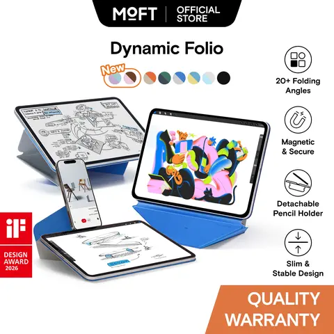 MOFT Dynamic Folio Magnetic iPad Case - Lightweight Tablet Stands & Bases, Folding Integrated Stand, Magnetic Hold for Quick Access, Floating Mode, Multi-Angle Viewing, Hands-Free Use, Daily & Business/Casual Desk iPad Accessories