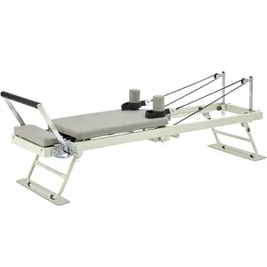 Foldable Pilates Reformer, Pilates Workout Machine for Home Gym Studio Use, Pilates Bed with Dual Resistance- Spring & Cord, Reformer Set for Advanced Users and Beginners, Up to 400 LBS