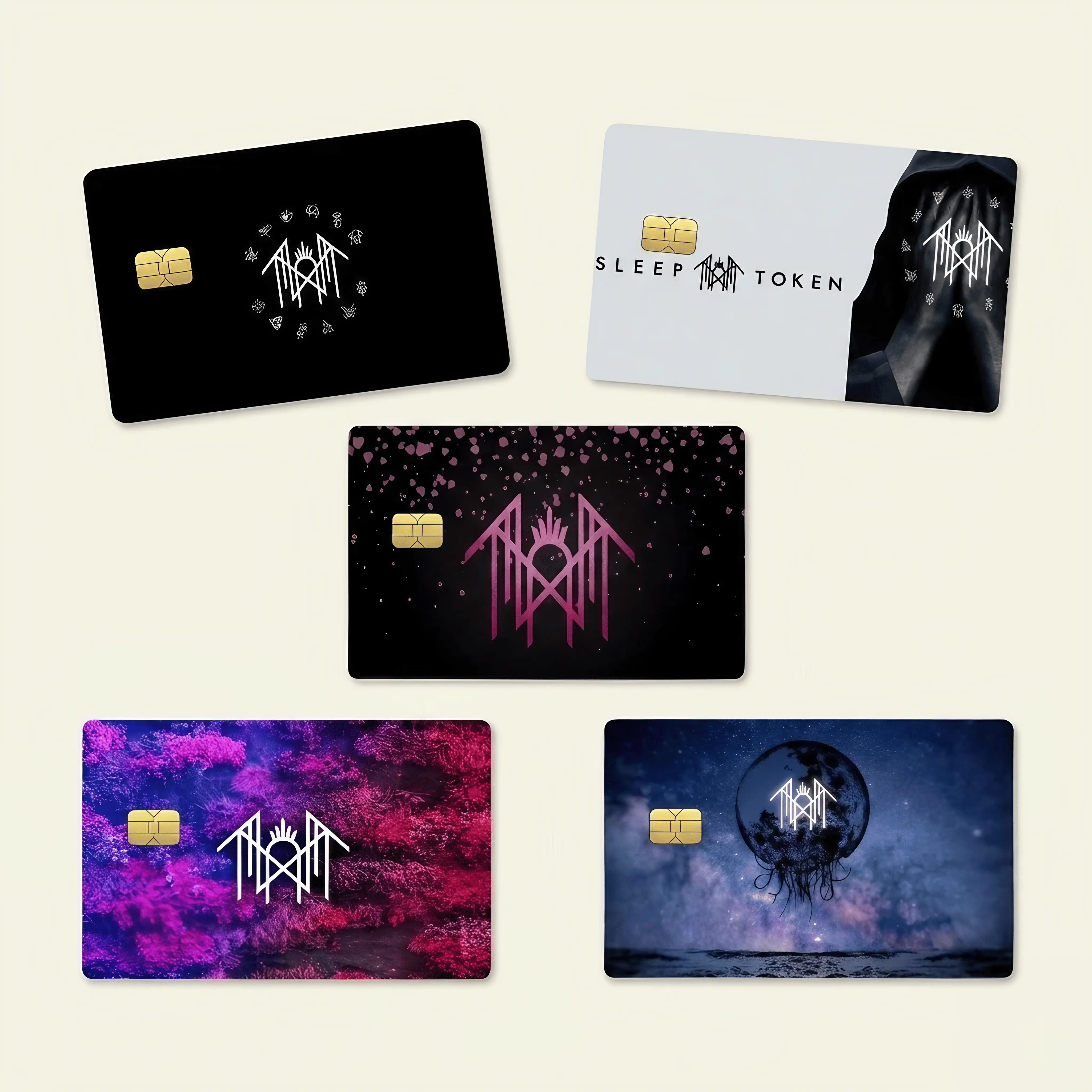 Sleep Token Dark Silhouette Ritual Card Skin - Protective Card Sticker for Fans