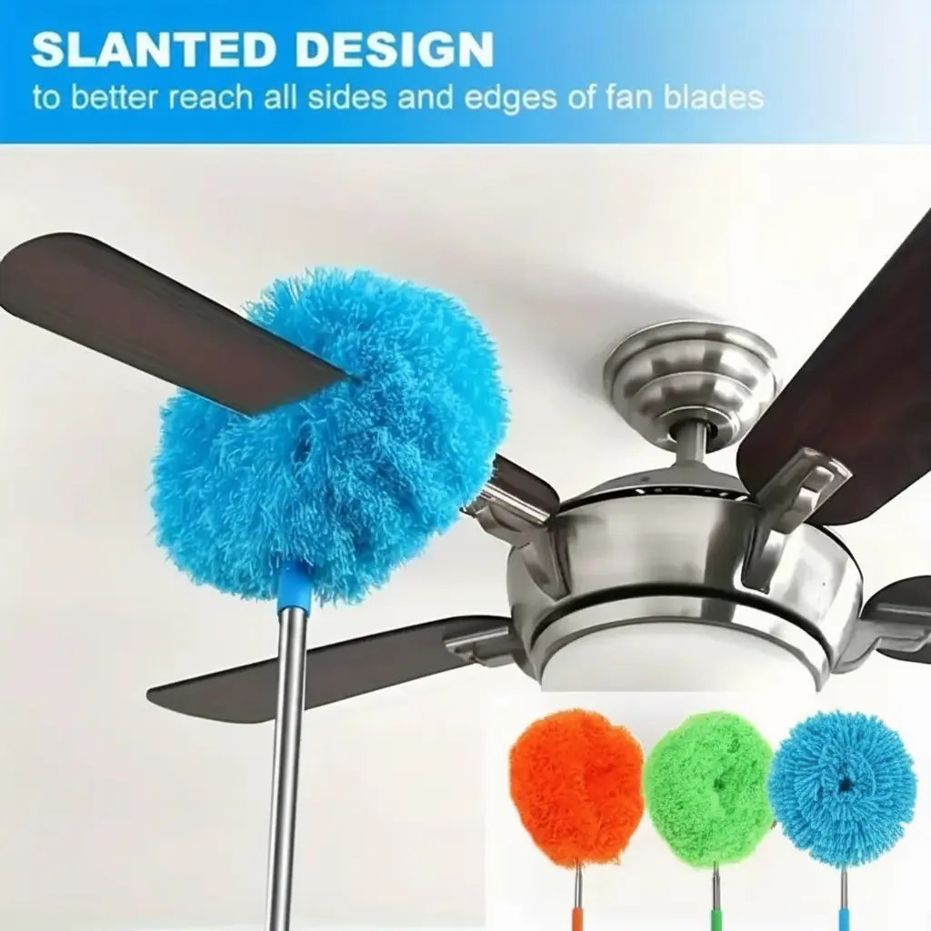 3Pack Extendable Microfiber Ceiling Fan Duster - Long Handle, Dust-Locking, Reusable & Machine Washable, Effortless Cleaning Brush for High Ceilings & Ceiling Fans, Ceiling Fan Cleaner, household dust buster