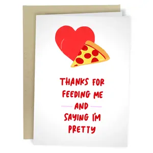 Funny Valentine's Day Card - Valentines Day Cards for Him or Her - 5x7 Inch Individual Greeting Card with Kraft Envelope